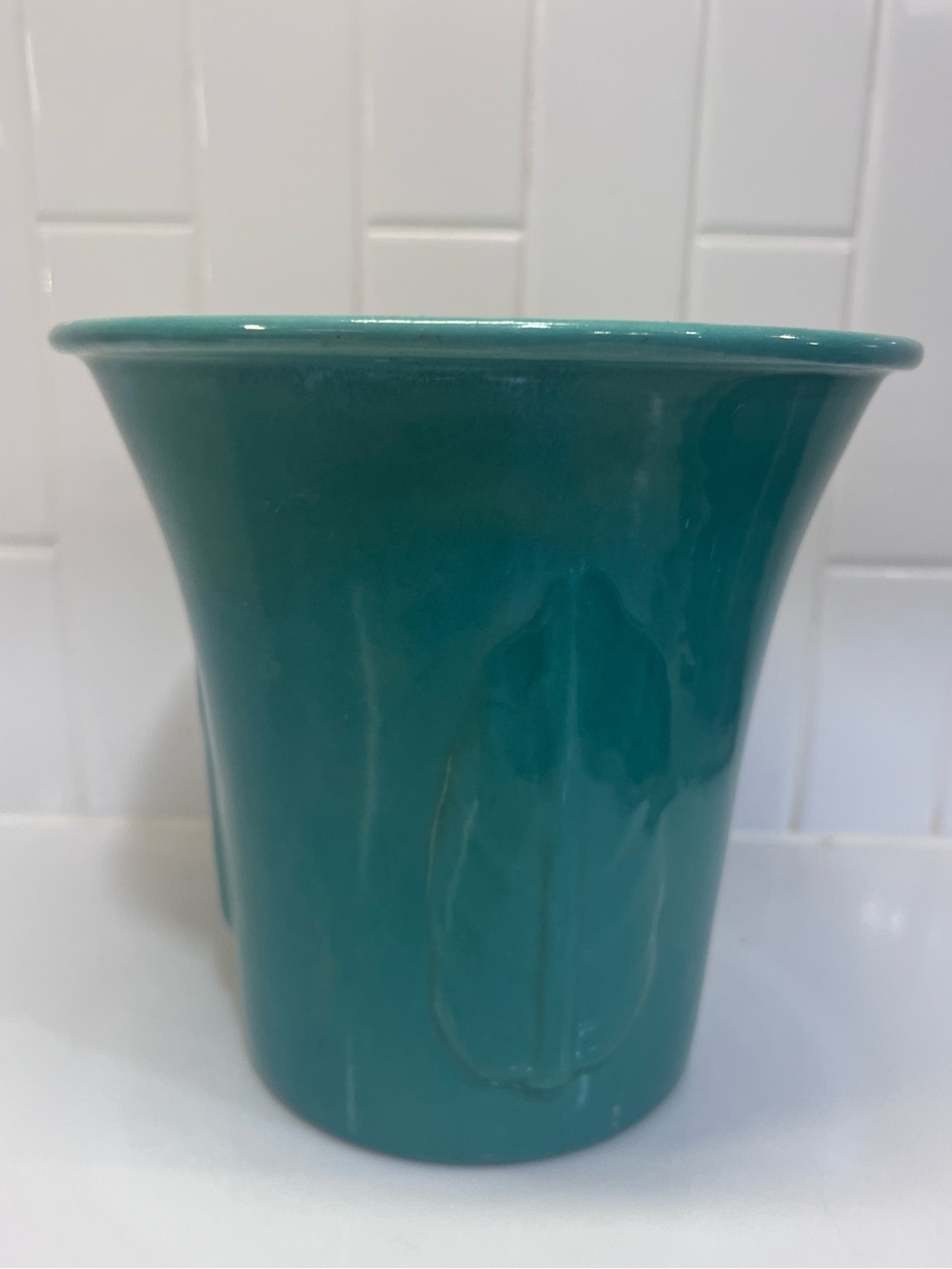 Haeger #3777 Leaf Planter Teal Turquoise Green Vintage